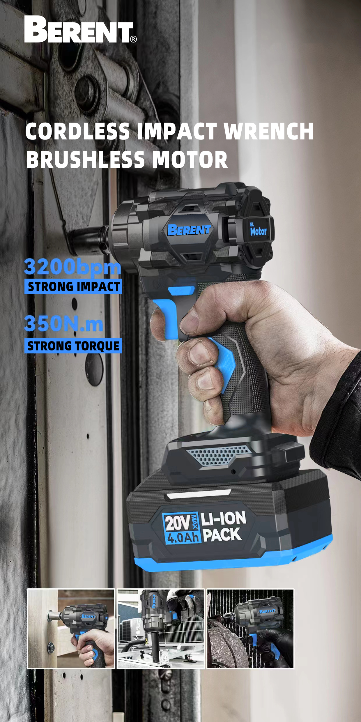 Cordless Impact Wrench 20V Berent